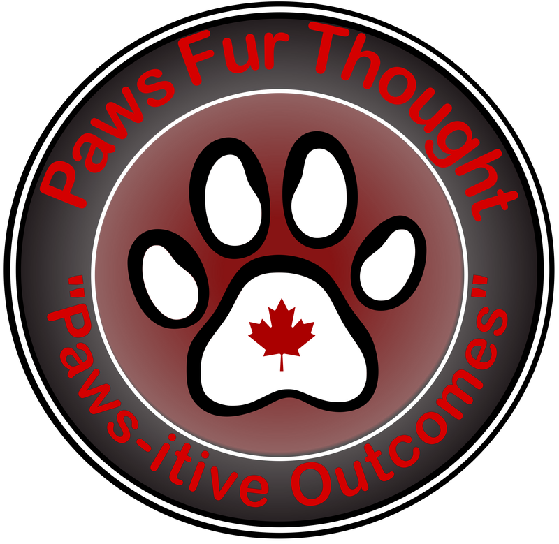 Paws Fur Thought patch: "Paws-itive Outcomes" with a maple leaf in a paw print